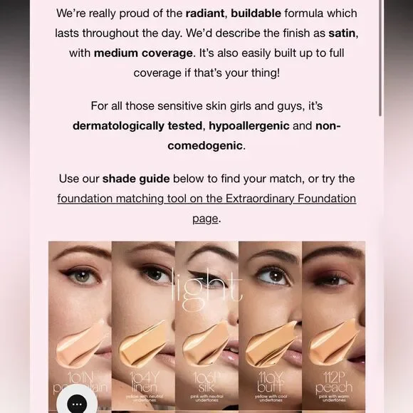 Ciate Extraordinary Foundation 
Color 110Y Buff - Light with cool undertones New - Picture 4 of 12